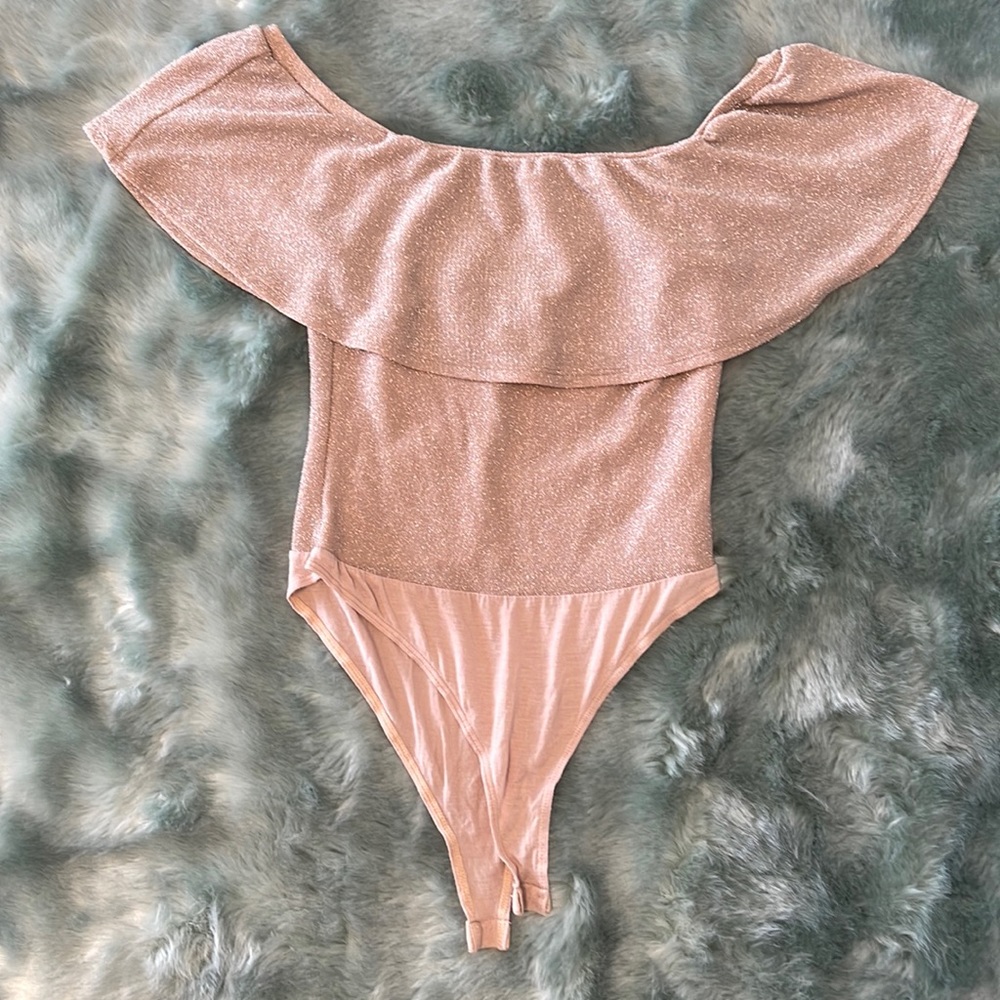 Glittery blush bodysuit